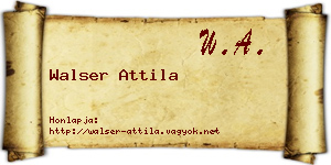 Walser Attila névjegykártya